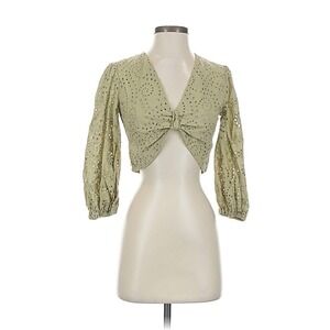 Express Women's Fairy Cottagecore Coquette Sage Green Peasant 100%Cotton